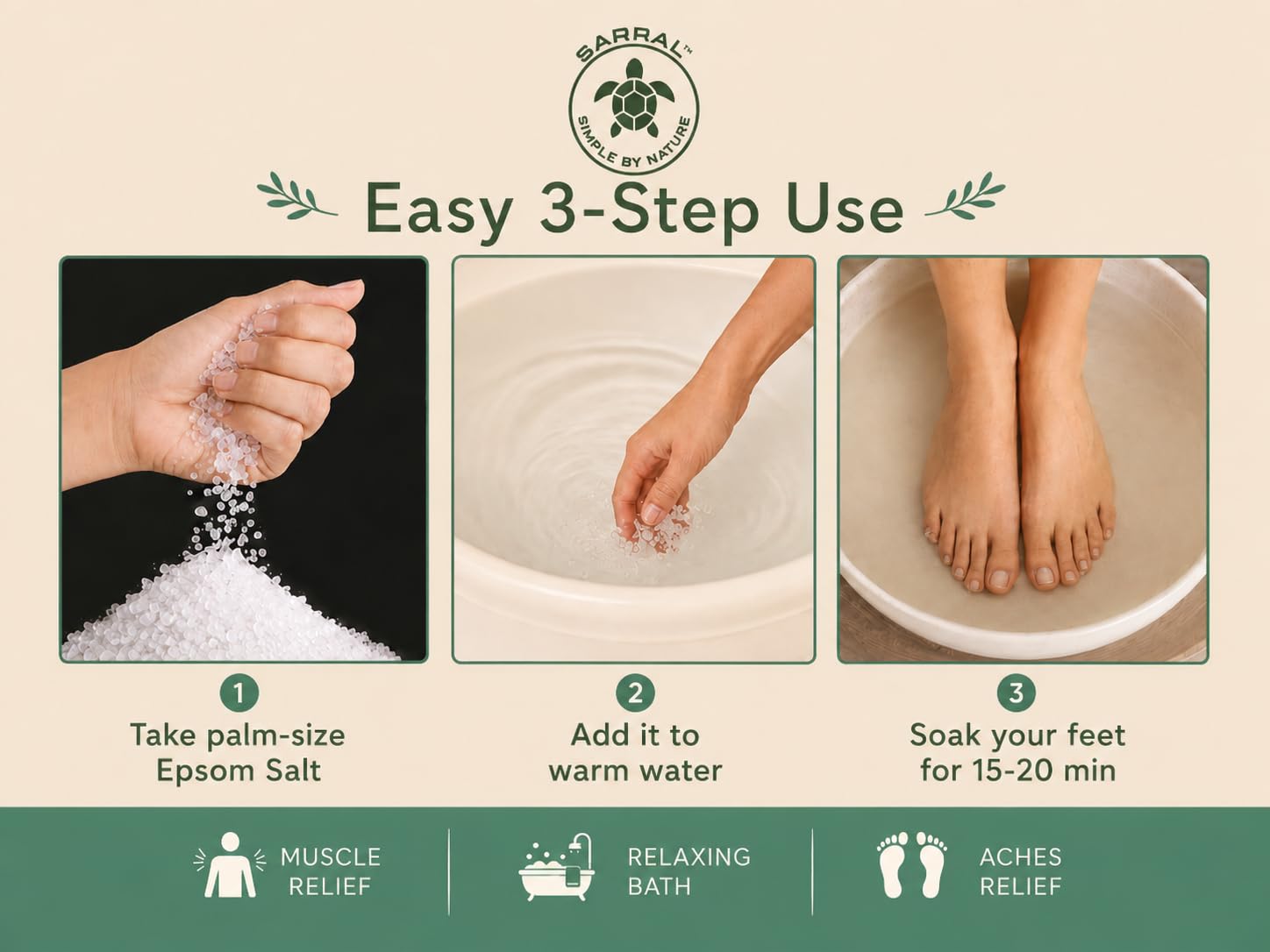 SARRAL Peppermint Epsom Salt (USP Grade) 250g