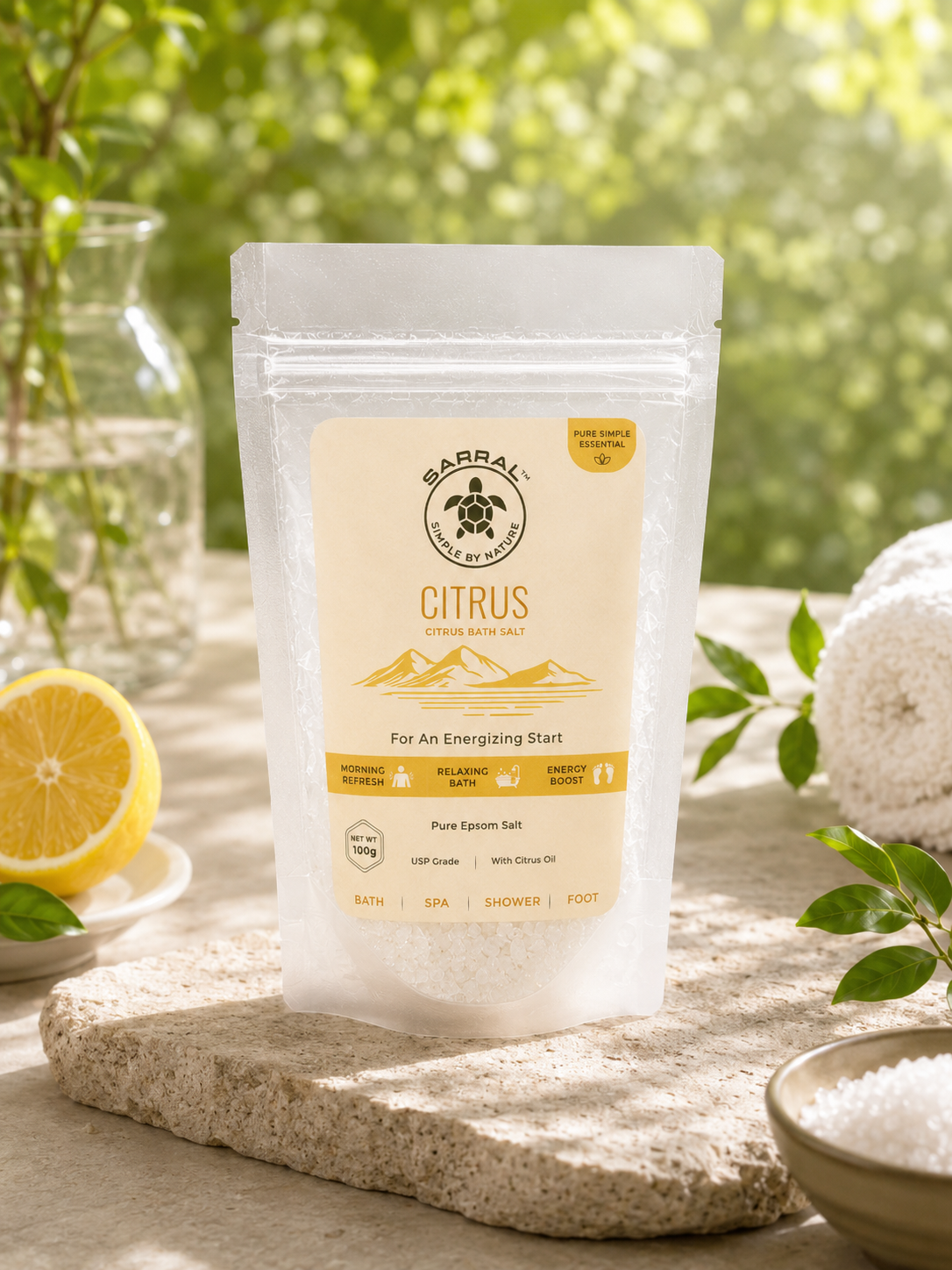 SARRAL Citrus Epsom Salt (USP Grade) 100g