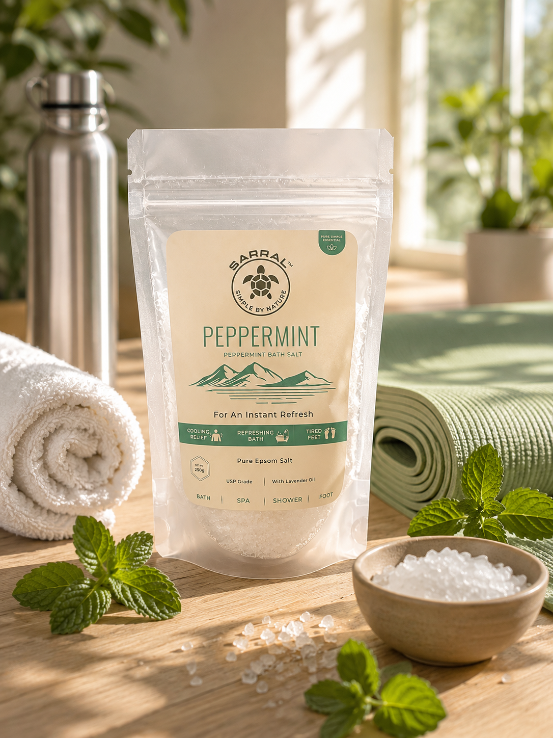 SARRAL Peppermint Epsom Salt (USP Grade) 250g