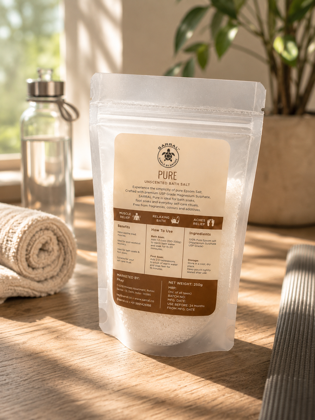 SARRAL Pure Epsom Salt (USP Grade) 250g
